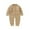 Khaki, variant on QUYUON Infant Baby Knit Jumpsuits Newborn Toddler Baby Girls Long Sleeve Button Front Rompers Kids Ribbed Knitted One-Piece Bodysuits Outerwear Sweaters Coat Gray 100