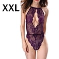 thumbnail image 1 of Camisón de encaje de mujer Sexy Body Lencería Ropa interior Ropa de dormir, Morado, XXL Vogacara XX000075-27, 1 of 7