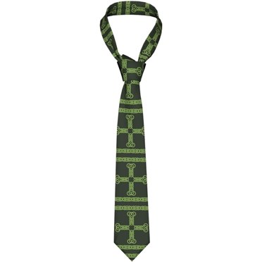 Celtic Cross Happy St. Patrick'S Day 2024 Silk Ties For Men Casual Necktie Funny Neck Tie For Outfit Accessory Parties Gift