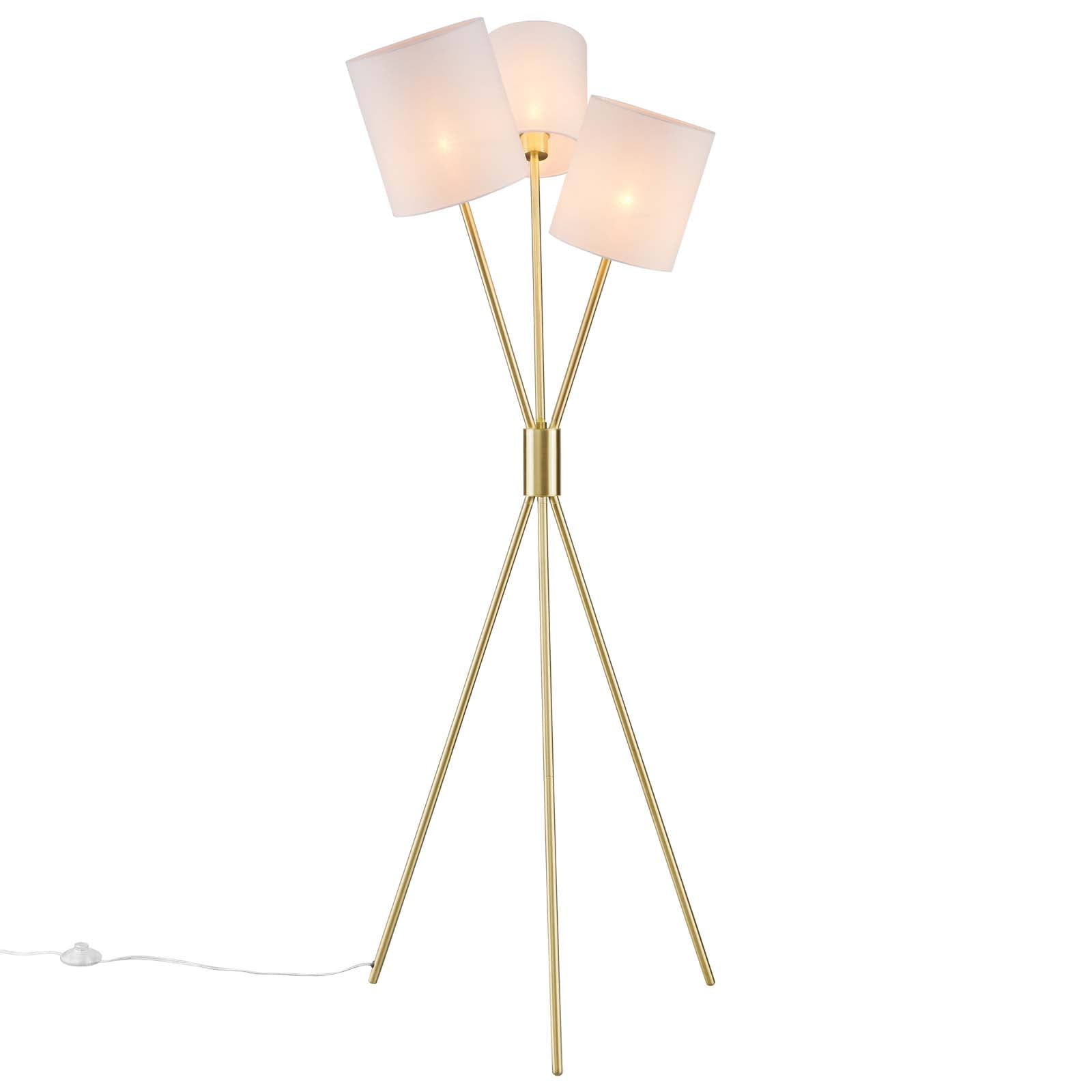 Floor Lamp Light, Gold, Brass, Modern Contemporary, Mid Century Living