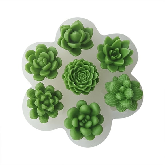 3D Succulent Cactus Plant Candle Mold Handmade Soap Chocolate Cake Molds Craft