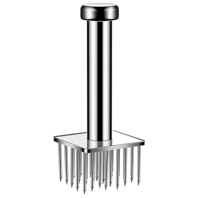 304 Stainless Steel Meat Tenderizer Needle Kitchen Tool Ergonomic Grip Handle for Effortless Meat Preparation, Multi-Needle Design for Tenderizing Beef, Pork, Poultry(Silver)