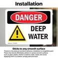 thumbnail image 2 of (2 Pack) Deep Water OSHA Danger Sign 18 Inch X 12 Inch Vinyl Label Decal Sticker Weather Resistant, UV Protected for Workplace, Business, and Construction Site, Made in the USA, 2 of 6