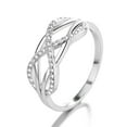 thumbnail image 1 of Sterling Silver Intertwined Ring With SwarovskiÃ‚Â® Crystals, 1 of 4