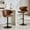 Brown&Black, variant on Hi loPres 2-Piece Modern White PU Bar Stools, 360° Swivel Adjustable Pub Chairs with High Back & Silver Metal Base for Kitchen Counter