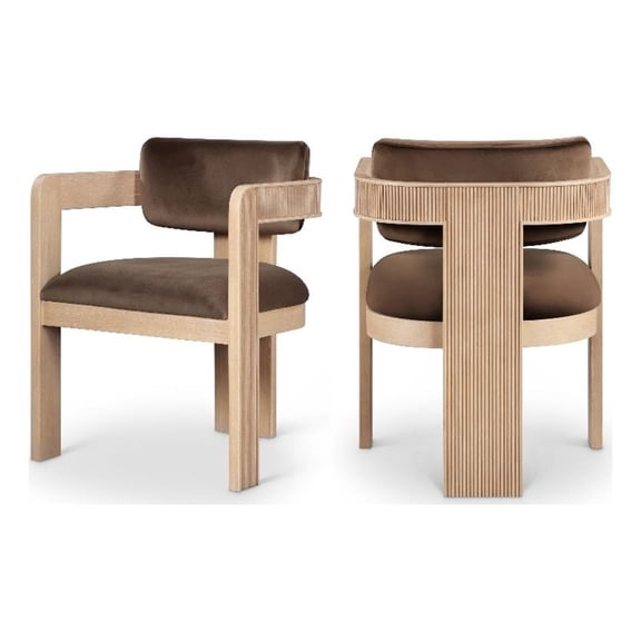 Meridian Furniture Sacha Brown Velvet Dining Chair (Set of 2)