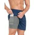thumbnail image 3 of GIRUNS Men's 2 in 1 Hybrid Shorts Summer Quick Dry Running Athletic Stretch Gym Beach Short, 3 of 6