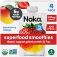 thumbnail image 3 of (3 pack) Noka Organic Superfood Smoothie Pouches, Plant Protein, Strawberry Mango, 4.22oz, 4 Pack, 3 of 10