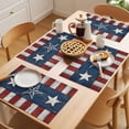 thumbnail image 5 of Independence Day Placemats Set of 12, Metal Retro Five-Pointed Stars Wood Grain Non-Slip Place Mats Washable Table Mats for Kitchen Dining Table Decorations Indoor/Outdoor, 5 of 9