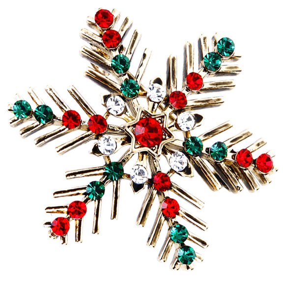 FRCOLOR 1Pack Brooch Decoration Red Alloy Snowflake Pin for Women Daily Wear