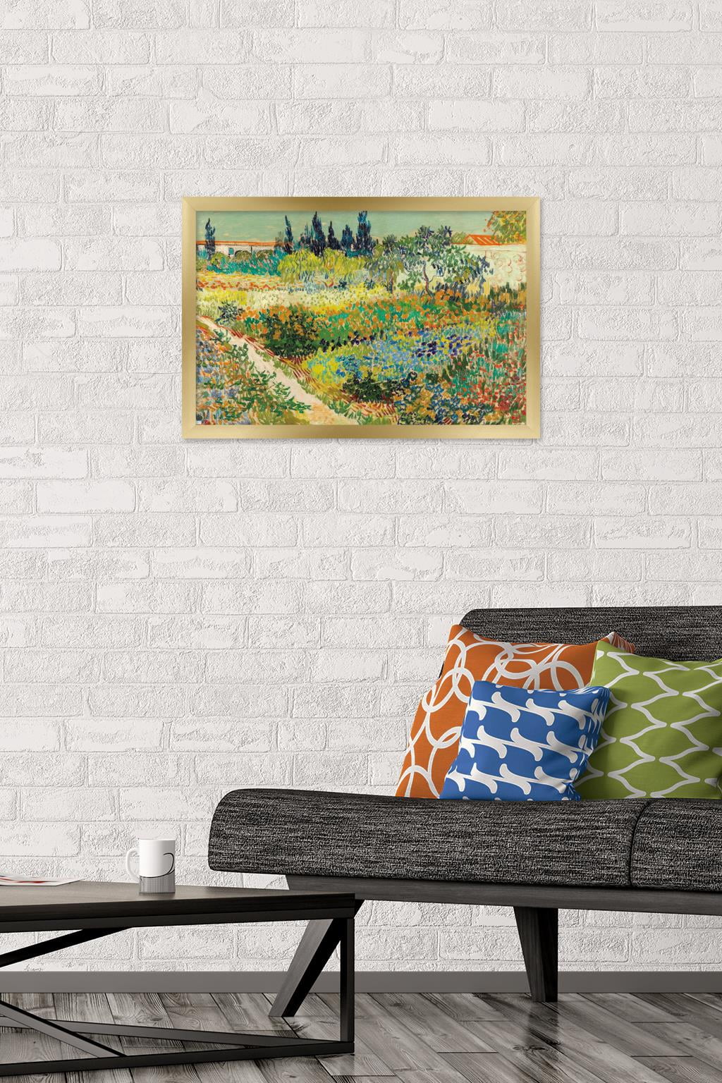 Garden at Arles by Vincent van Gogh Wall Poster, 14.725" x 22.375" Framed