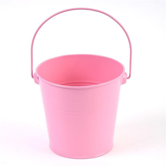 DDI 2330295 Small Tin Pink Bucket with Handle Case of 15