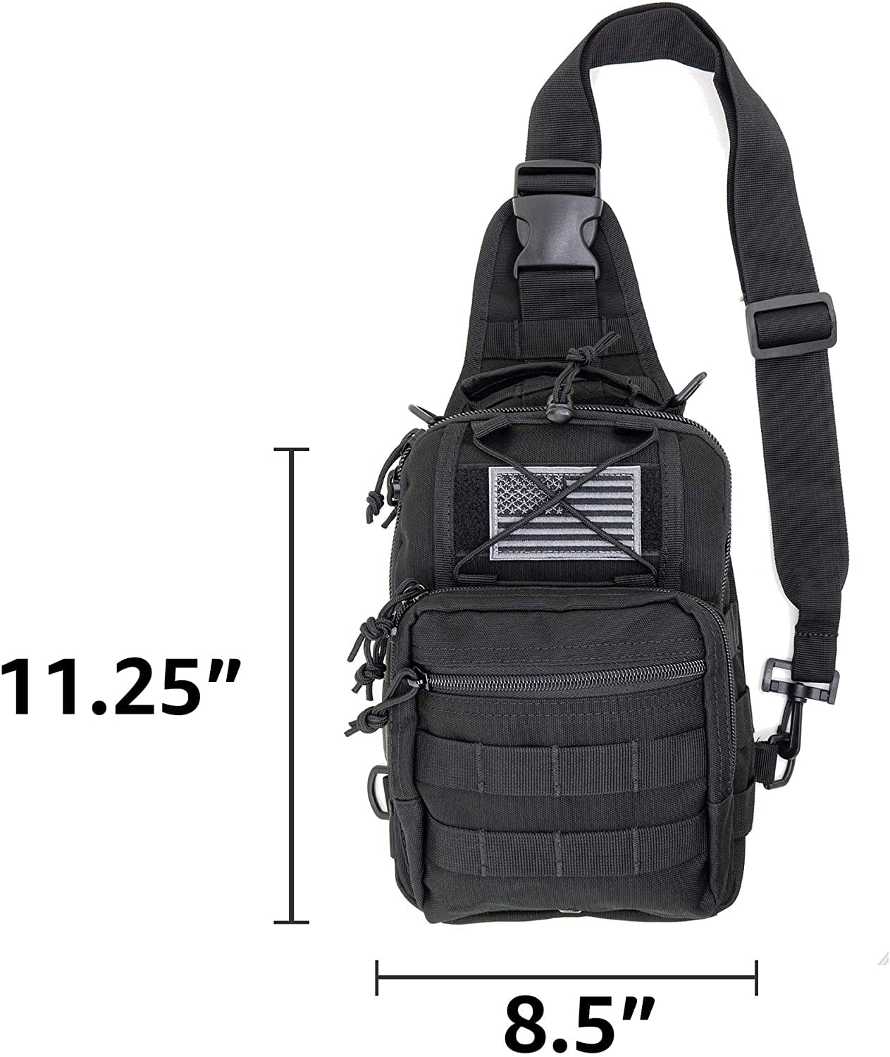 LINE2design First Aid Sling Backpack - EMS Emergency Medical Supply Bag - Black