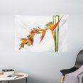 thumbnail image 1 of Floral Tapestry, Exotic Tropical Flowers on Branch Colorful Nature Jungle Garden Theme Image, Wall Hanging for Bedroom Living Room Dorm Decor, 60W X 40L Inches, Green and Vermilion, by Ambesonne, 1 of 2