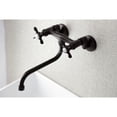 thumbnail image 2 of Kingston Brass KS115ORB Essex Adjustable Center Wall Mount Bathroom Faucet, Oil Rubbed Bronze, 2 of 8
