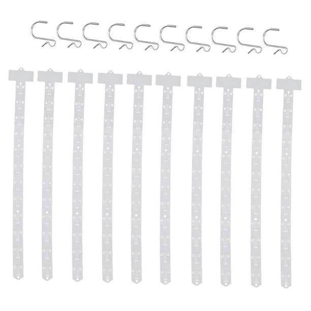 Bunblic 10 Pieces Hanging Merchandise Strips With Price Label Head, Supermarket Retail Hanging Strips, Shop Hanging Strips With Hooks White 62cmx8cm
