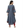 thumbnail image 2 of Yash Gallery Women's Cambric Cotton Printed A-Line Kurta (Blue), 2 of 5