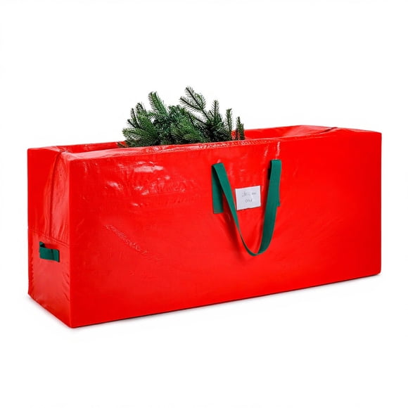 Bolsa de almacenamiento para árboles de Navidad KRYSTY, con capacidad para árboles de hasta 7,5 pies, color rojo