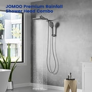 JOMOO 12 Inch Rainfall Shower Head High Pressure 10 Spray Filtered Shower Head with Handheld Combo, with Extension Arm, 71 Shower Hose