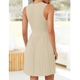 thumbnail image 4 of Women's Summer Sleeveless Mini Dresses 2024 Crewneck Knit A Line Pleated Swing Basic Short Dress, 4 of 6