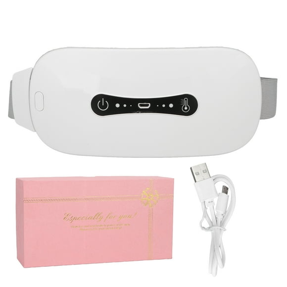 Menstrual Heating Pad Cramp Heating Belt Menstrual Pain Relief Pad Portable Heating Pad Menstrual Heating Pad 3 Gears Adjustable Cramp Heating Belt Waist Support Heating BeltWhite