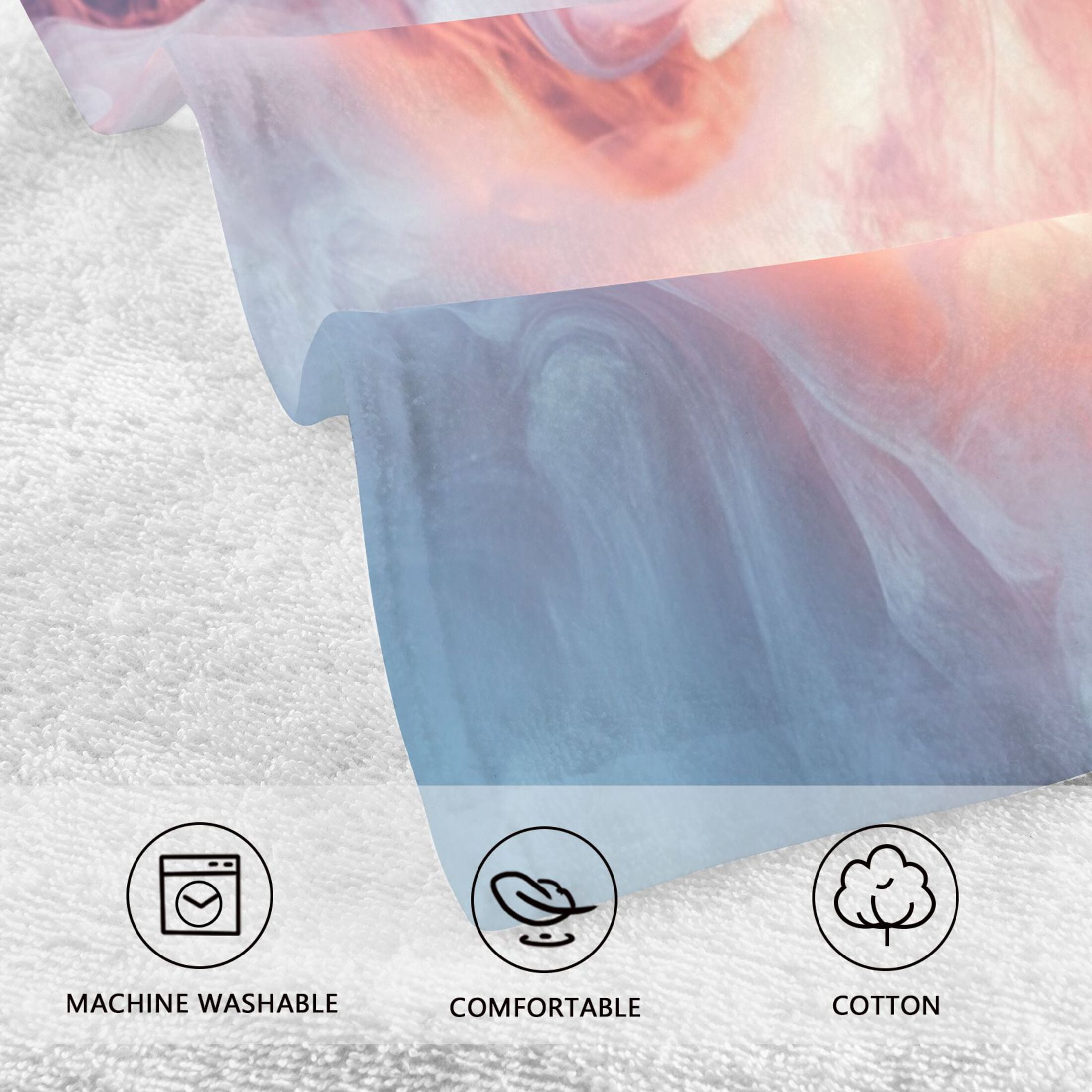 Cotton Towel Two-Piece 16x28 Inch One Sizex2 Face Towel Set Towel Set Cotton Hand Bath Towel Bathroom Beach White Smoke