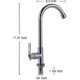 thumbnail image 3 of Single-Handle Cold Water Sink Faucet - High Arc Stainless Steel, One-Hole Deck Mount for Bar, 3 of 5