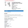 thumbnail image 2 of Front Right Window Regulator - Compatible with 2006 - 2010 Dodge Charger 2007 2008 2009, 2 of 2