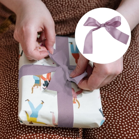 KALLORY 2Pcs Lavender Present Wrapping Ribbon Easy to Use Perfect for Party and Wedding Decoration