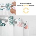 thumbnail image 5 of Coral Shell No Hook Shower Curtain with Snap in Liner Watercolor Pink Green Red Coral Starfish Anchor Waterproof Bathroom Shower Curtain with See Through Top Window for Bathtub 60" x 72", 5 of 9
