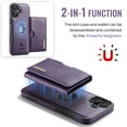 thumbnail image 3 of Allytechgroup Wallet Case for iPhone 16, PU Leather Wallet Case with Detachable Cards Holder Kickstand Support Wireless Charging Shockproof Protective Bumper for Women Men, Purple, 3 of 11