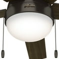 thumbnail image 4 of Hunter 52 inch Indoor Ceiling Fan with LED Light - Bronze Ceiling Fan with Pull Chain, For Bedroom, Living Room, or Kitchen, Standard Mount, No Remote, 5 Blades - Anslee 50232, Premier Bronze, 4 of 11