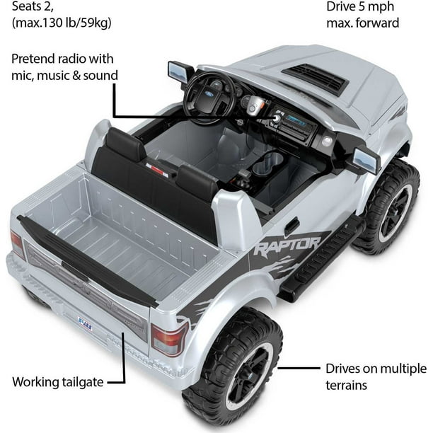  Power Wheels Ford F1 Raptor - Vehículo para montar a batería con sonidos musicales