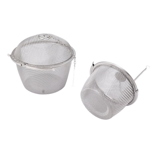 Colador de té de acero inoxidable con bola de malla para té 2 uds con cadena larga de gancho para especias sopa té hierbas fácil de llevar ANGGREK Otros