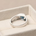 thumbnail image 3 of Wide band rings with stones for men,London blue topaz minimalist statement ring, November birthstone, 3 of 4