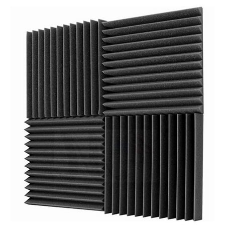 4 PACK Acoustic Wedge Soundproofing Wall Tiles 12 X 12 X 1 inch, Made in (Best Soundproofing Material For Walls)