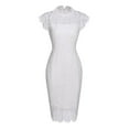 thumbnail image 4 of CAICJ98 Dresses for Women 2023 Wedding Guest Women's Bodycon Sleeveless Deep V Neck Summer Dress Wrap Ruched Party Mini Dresses White,M, 4 of 5