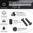 thumbnail image 3 of Uxcell 50 Pcs M4 x 16 mm Flat Countersunk Head Socket Cap Machine Screws Full Thread, 3 of 7