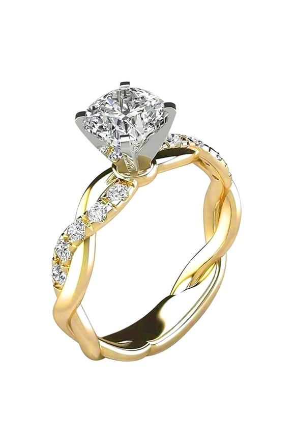 Clearance under $10 Cotonie Silver Ring Bridal Zircon Diamond Elegant Engagement Wedding Band Ring