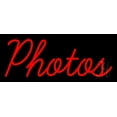thumbnail image 1 of Red Cursive Photos LED Neon Sign 6 x 15 - inches, Black Square Cut Acrylic Backing, with Dimmer - Bright and Premium built indoor LED Neon Sign for art gallery, and exhibition., 1 of 7