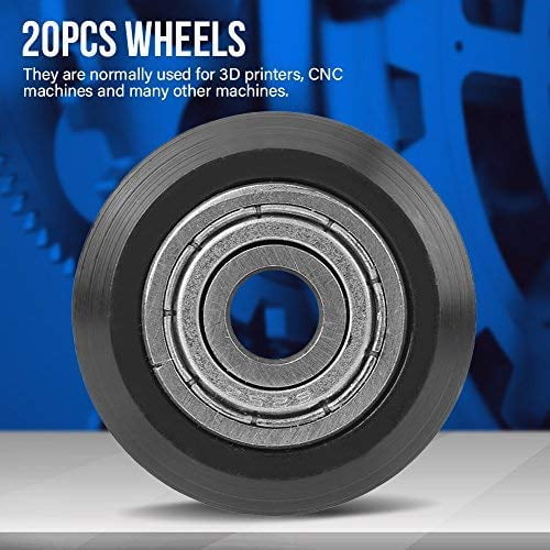 CNC Router Hybrid CR-10 I3 Houkr Big Plastic Pulley Wheel with Bearing Idler Pulley Gear Perlin Wheels 5mm Bore for 3D Printer D-Type 10 pcs Large Model 
