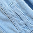 thumbnail image 7 of Jerdar Men's Attached Hood Denim Trucker Jacket Lapel Collar Button Flap Pockets Solid Color Long Sleeve Washed Loose Fit Vintage Casual Fall Winter Jean Outerwear Coat Top, 7 of 7