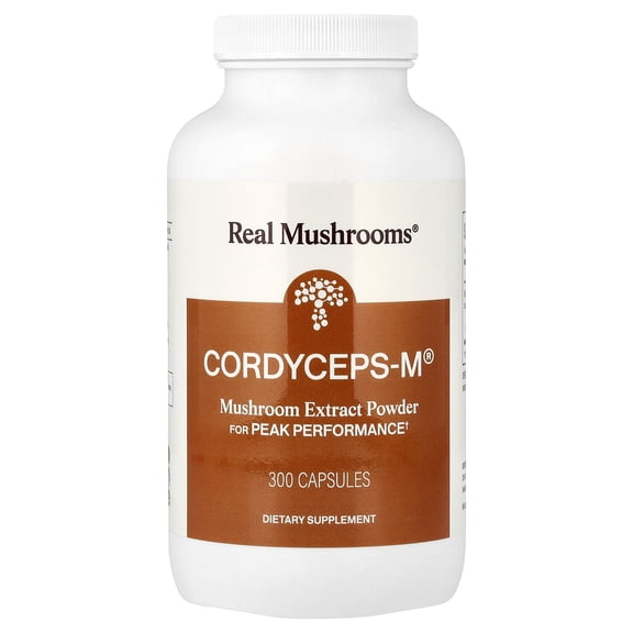 Real Mushrooms Cordyceps-M®, Mushroom Extract Powder, 300 Capsules