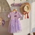thumbnail image 4 of Robes Filles Sans Manches Imprimés Fleurs Col Rond en Maille Vêtements Décontractés Robe Fille Fleur Violette 6-7 Ans, 4 of 4