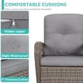 thumbnail image 5 of MEETWARM 3 Pieces Outdoor Wicker Swivel Rocker Patio Set, Rocking Chairs Rattan Patio Furniture Sets with Thickened Cushion and Glass-Top Coffee Table, Conversation Bistro Set for Porch (Gray), 5 of 7