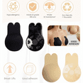thumbnail image 2 of MLDRA 2 Pairs Sticky Bra Push up Backless Bra with Bunny Ears, Strapless Bra for Women Reusable Adhesive Lift Up, 2 of 6