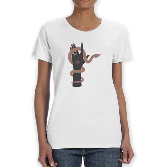 Magical Hand With Snake Shaped T-Shirt Women -Image by Shutterstock, Female Medium