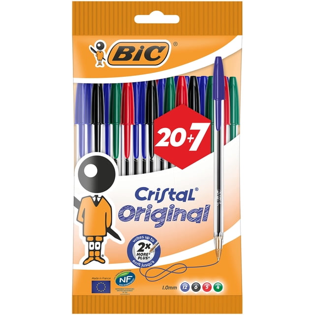 Bolígrafos BIC Cristal Original Medium Point, 27 unidades