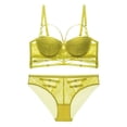 thumbnail image 1 of Conjunto de lencería sexy con encaje calado y tirantes de sujetador anticaída con realce grande y busto pequeño, 1 of 5