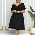 thumbnail image 4 of Ruyang Dresses for Women, Women's V Neck Off The Shoulder Straps Big Dress Banquet Dress Womens Summer Beach Sundress, 4 of 6